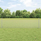 Fence with Post Silver 0.5 x 100 m Steel