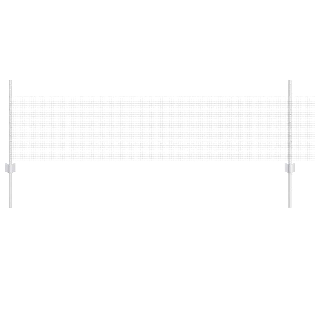 Fence with Post Silver 0.5 x 100 m Steel