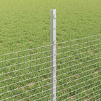 Fence with Post Silver 0.5 x 100 m Steel