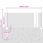 Fence with Post Silver 0.5 x 100 m Steel