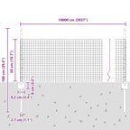 Fence with Post Silver 0.5 x 100 m Steel