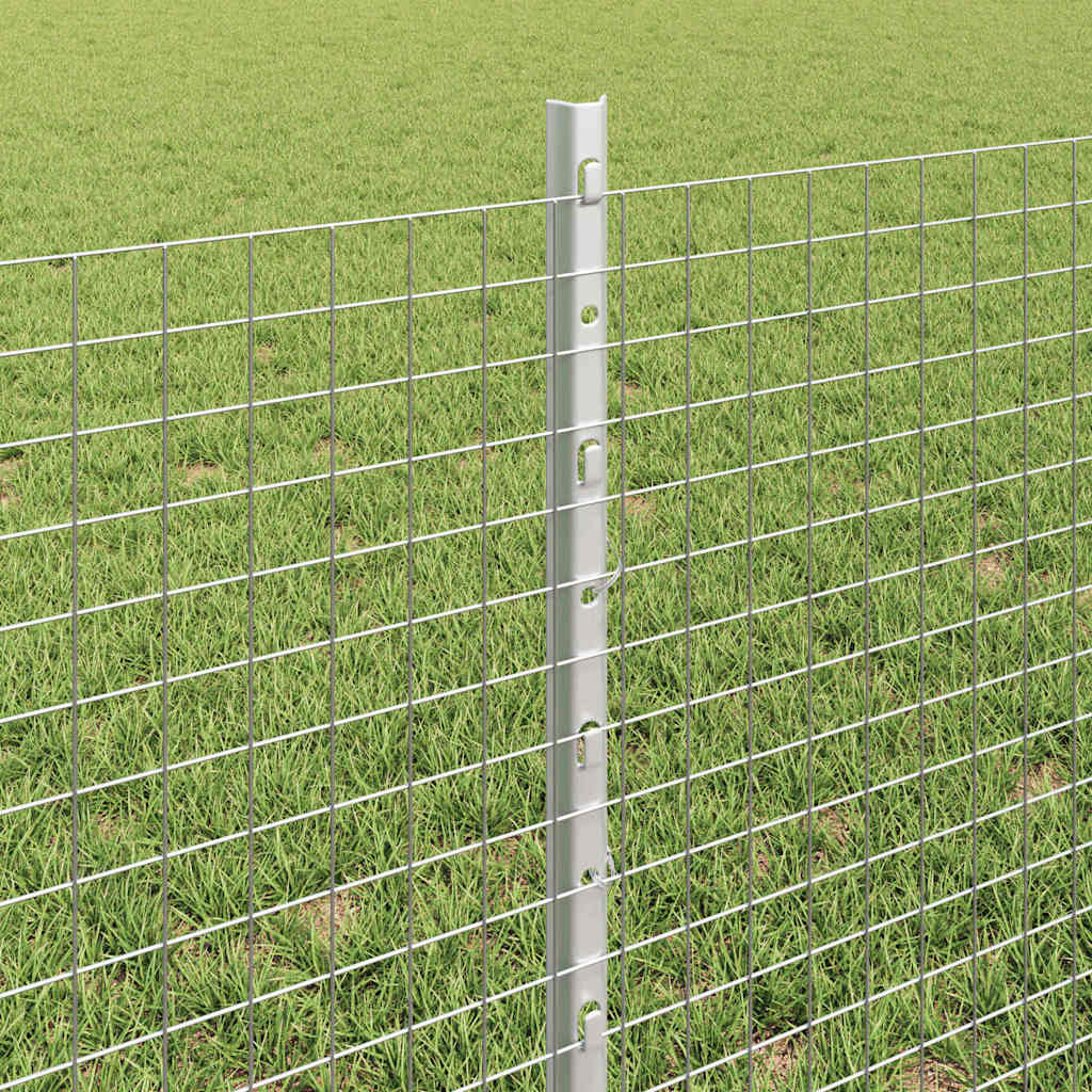 Fence with Post Silver 0.6 x 100 m Steel