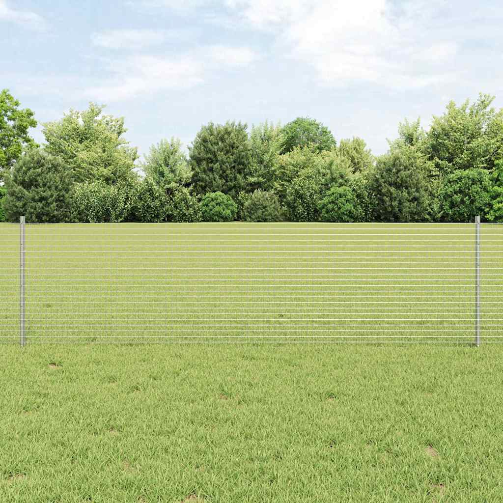 Fence with Post Silver 0.6 x 100 m Steel