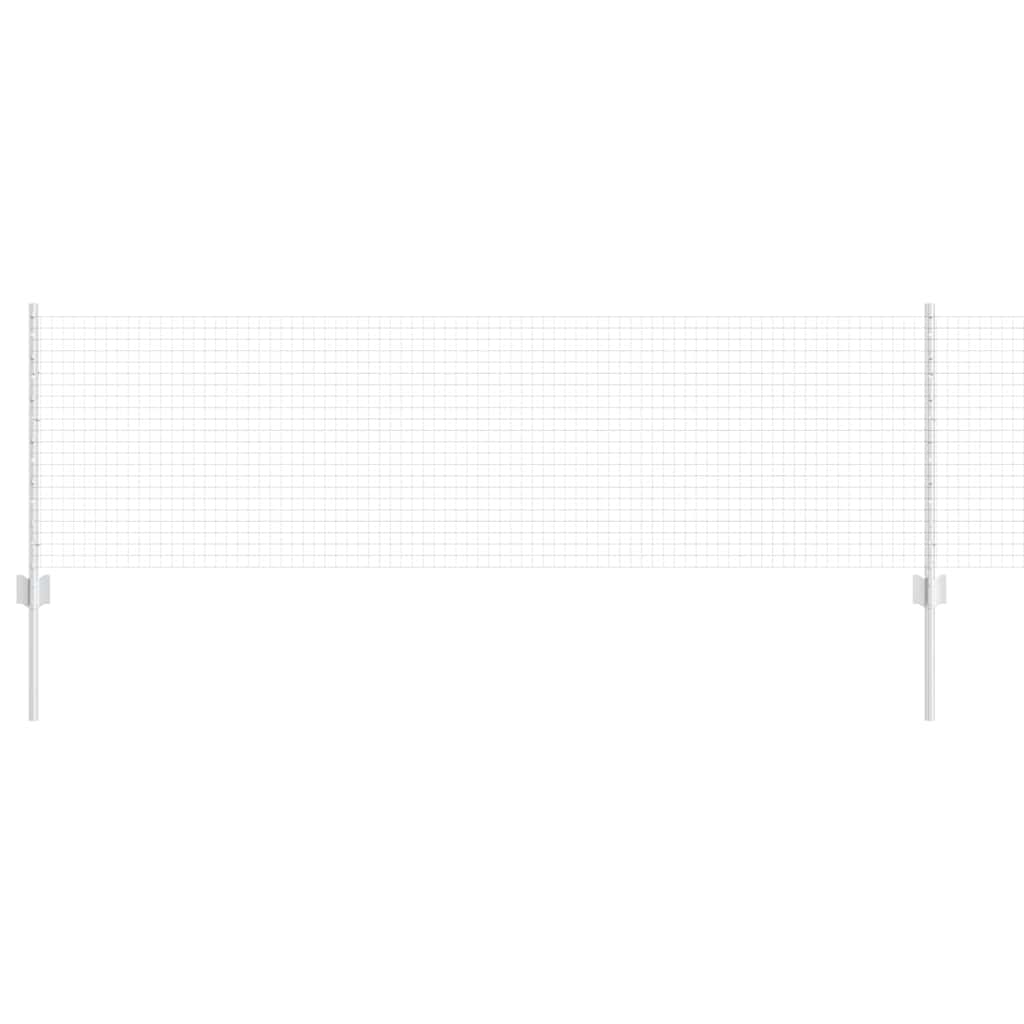 Fence with Post Silver 0.6 x 100 m Steel