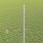 Fence with Post Silver 1 x 100 m Steel