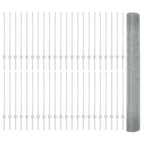 Fence with Post Silver 1 x 100 m Steel