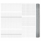 Fence with Post Silver 1 x 100 m Steel