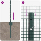Fence with Post Green 0.8 x 10 m Steel and PVC