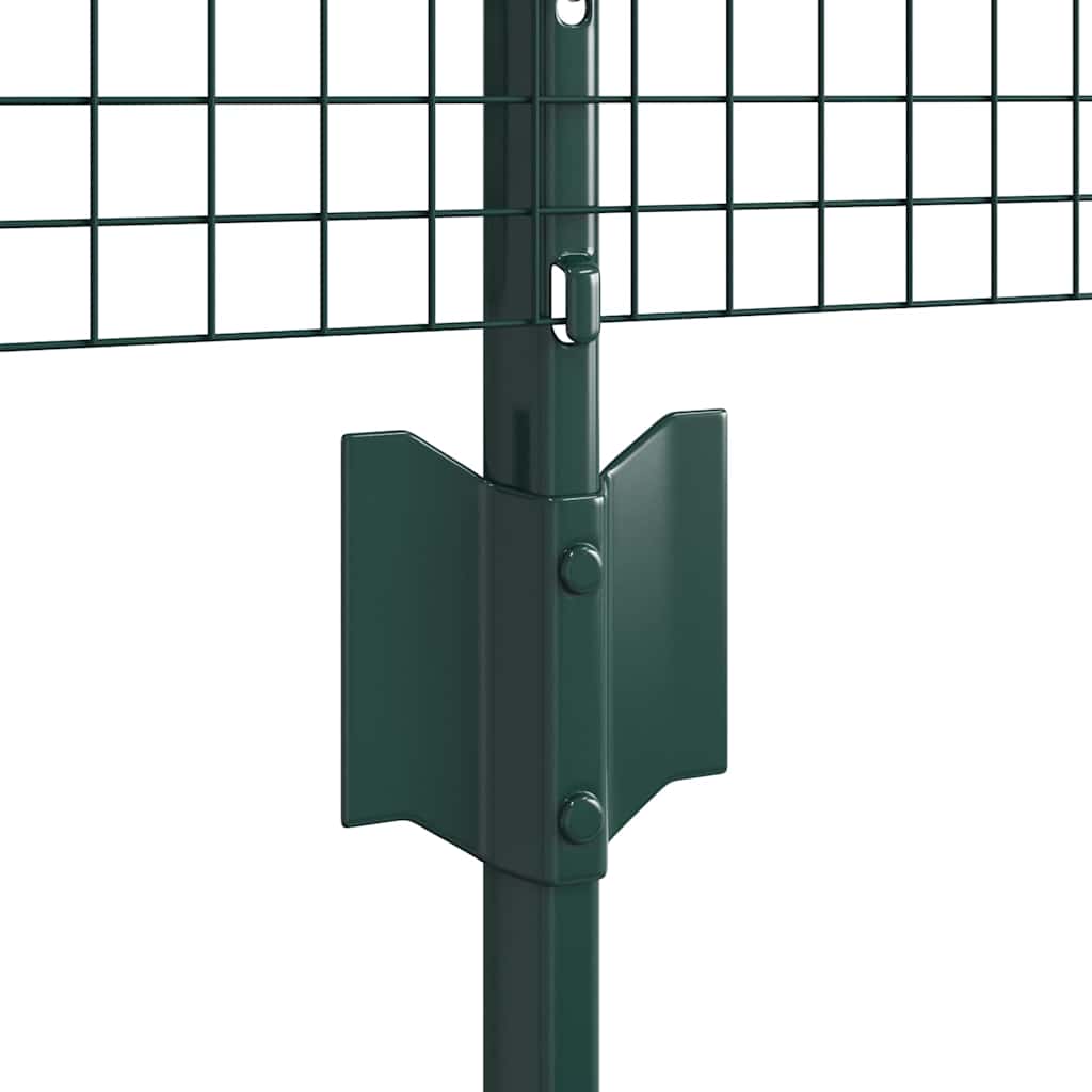 Fence with Post Green 0.8 x 10 m Steel and PVC