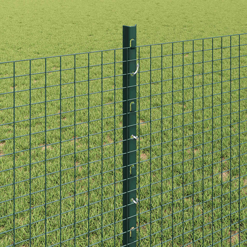 Fence with Post Green 0.8 x 10 m Steel and PVC
