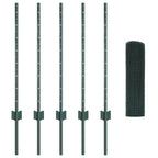 Fence with Post Green 0.8 x 10 m Steel and PVC