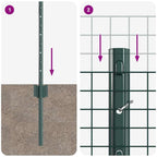Fence with Post Green 0.8 x 10 m Steel and PVC