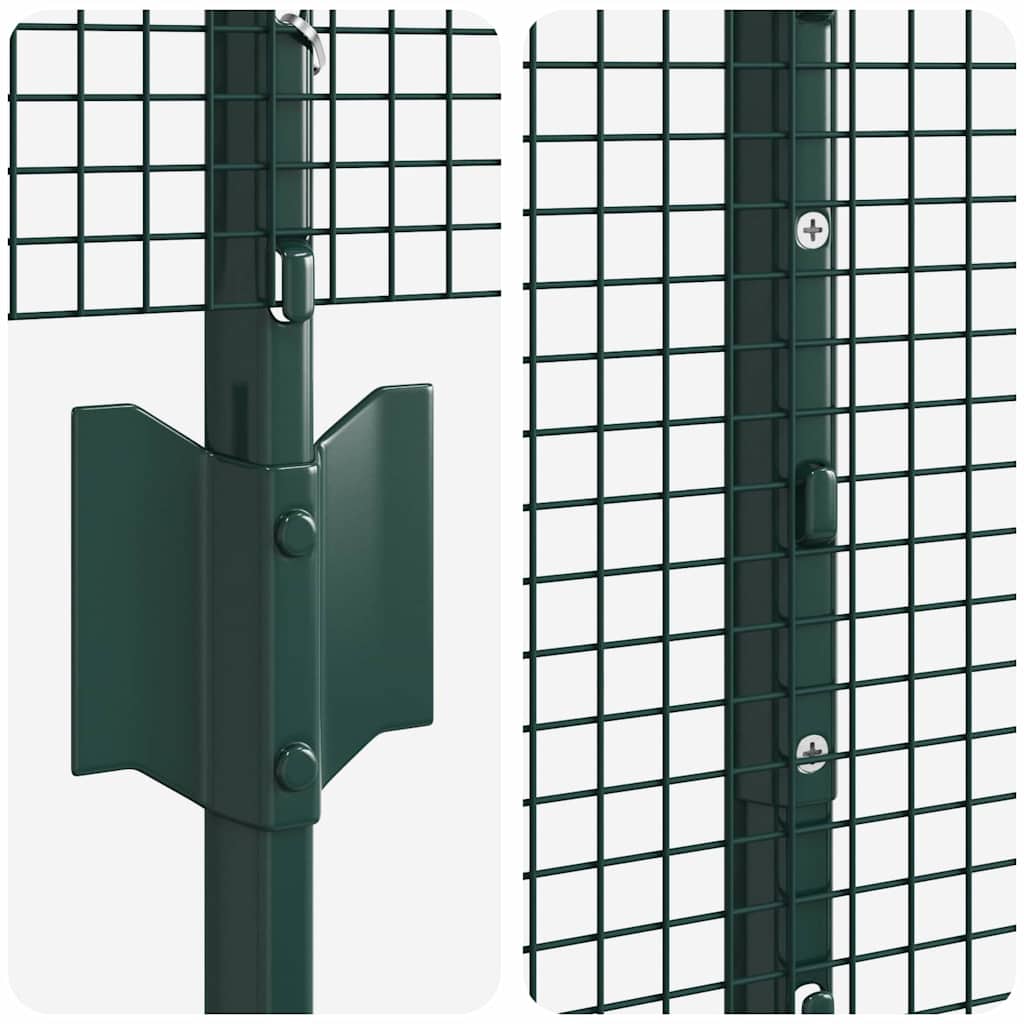 Fence with Post Green 1 x 10 m Steel