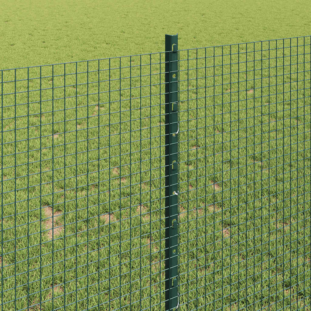 Fence with Post Green 1 x 10 m Steel