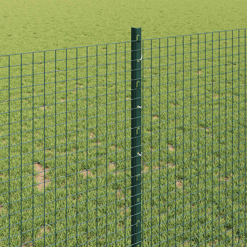 Fence with Post Green 1 x 10 m Steel