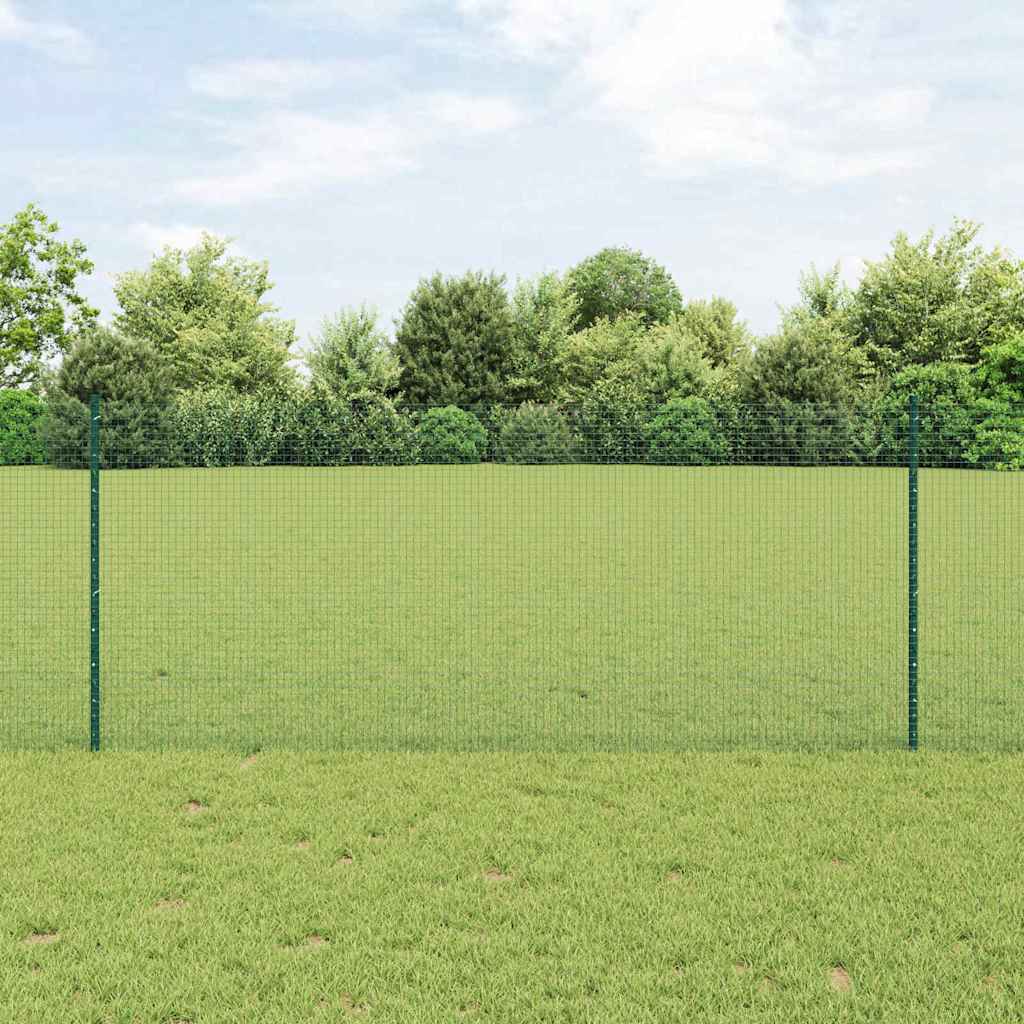 Fence with Post Green 1 x 10 m Steel