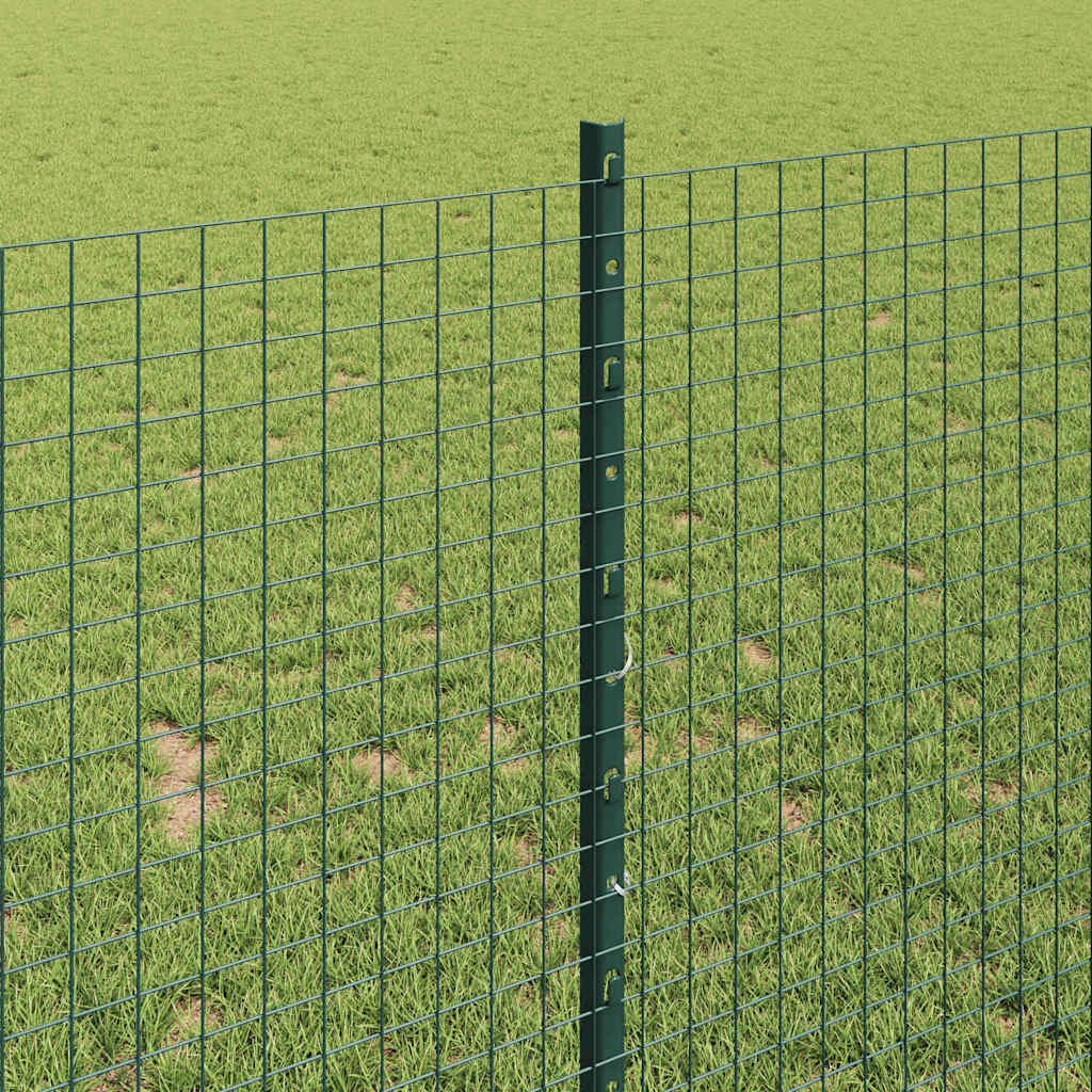 Fence with Post Green 1 x 10 m Steel