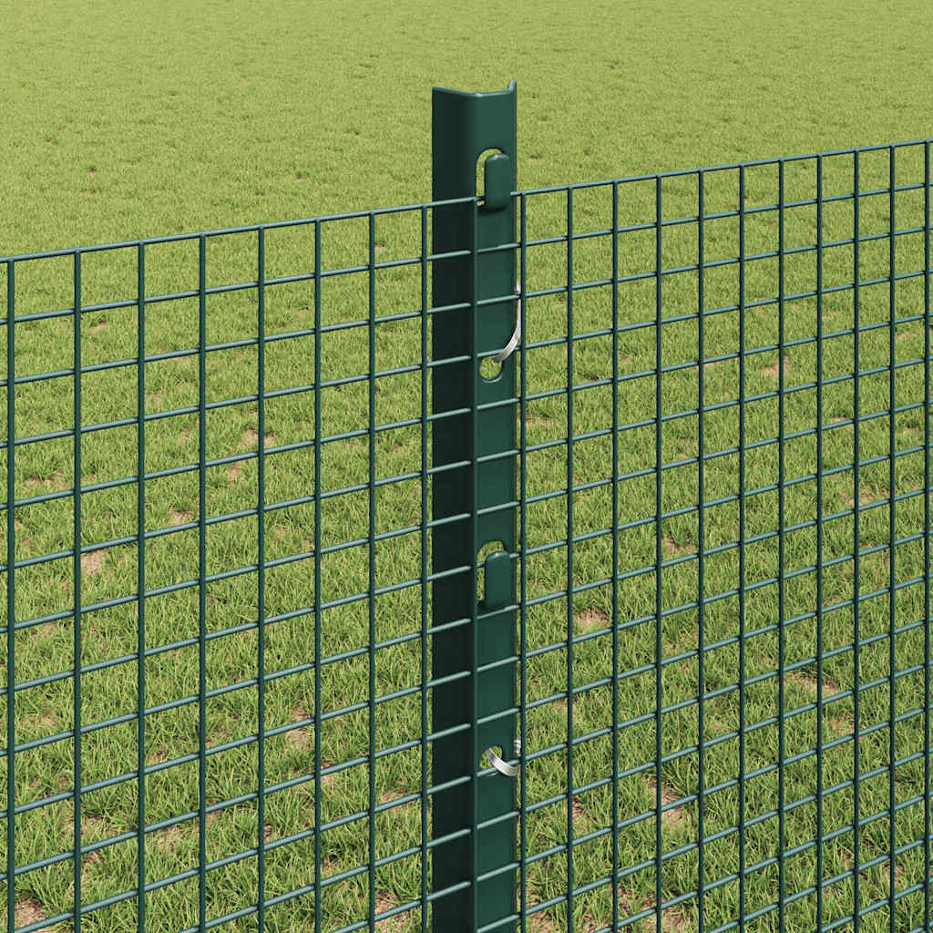 Fence with Post Green 1.2 x 10 m Steel and PVC