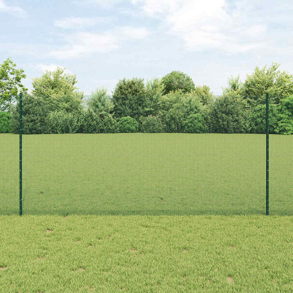 Fence with Post Green 1.2 x 10 m Steel and PVC