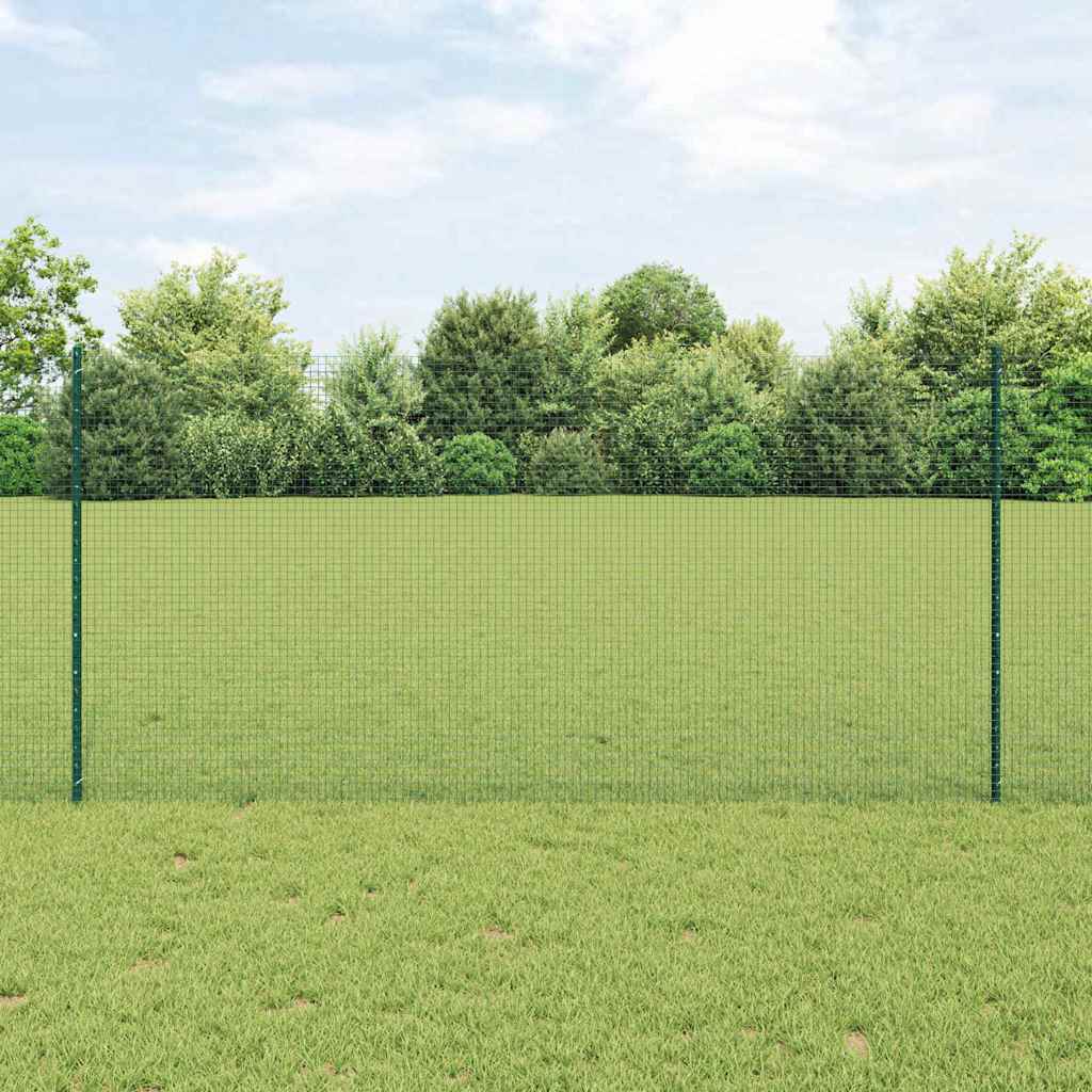 Fence with Post Green 1.2 x 10 m Steel and PVC