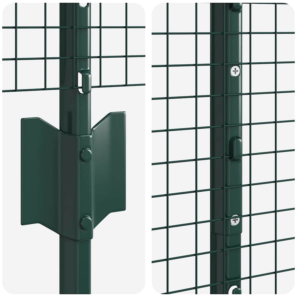 Fence with Post Green 1.2 x 10 m Steel and PVC