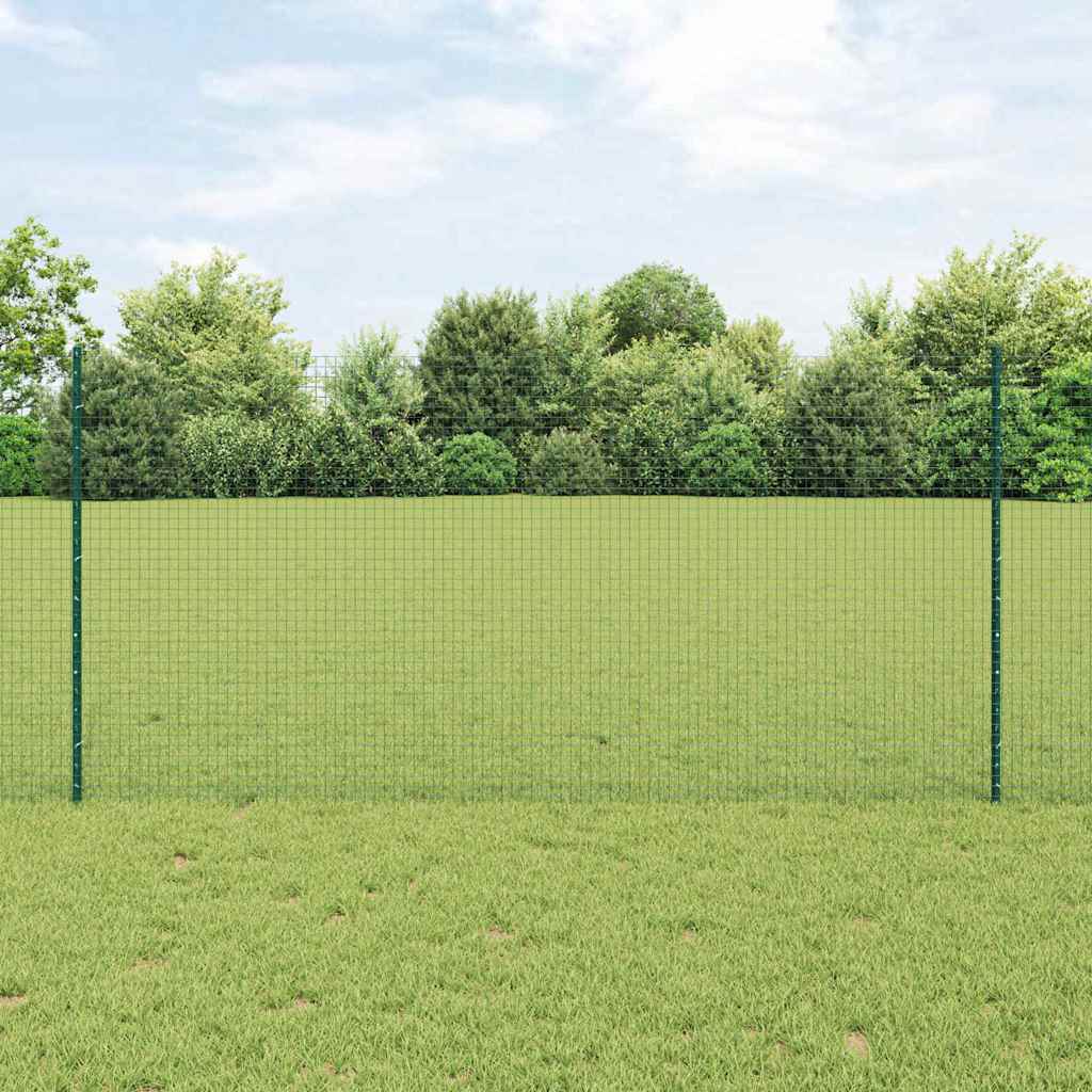 Fence with Post Green 1.2 x 10 m Steel and PVC