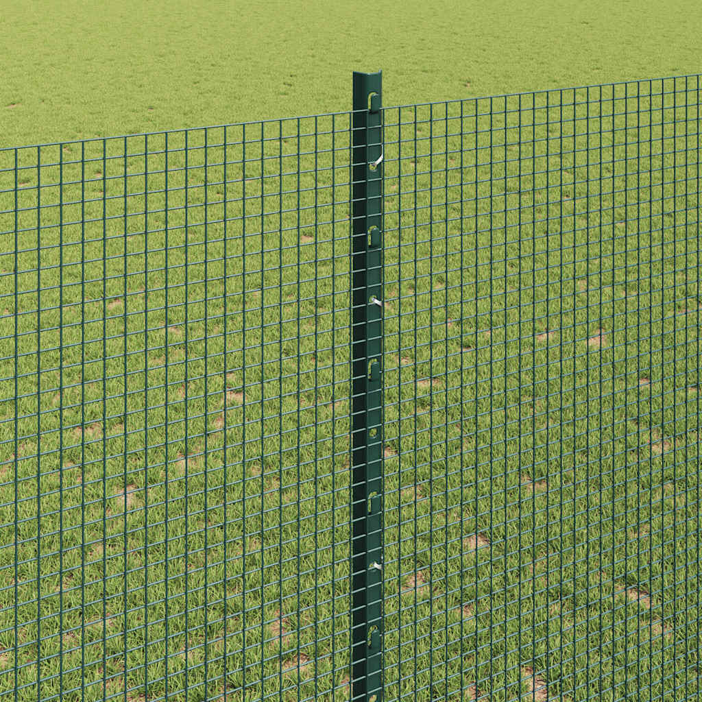 Fence with Post Green 1.4 x 10 m Steel and PVC