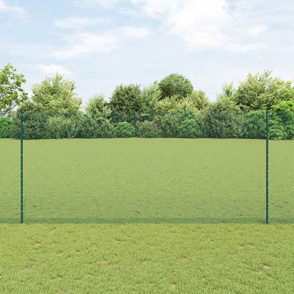 Fence with Post Green 1.4 x 10 m Steel and PVC