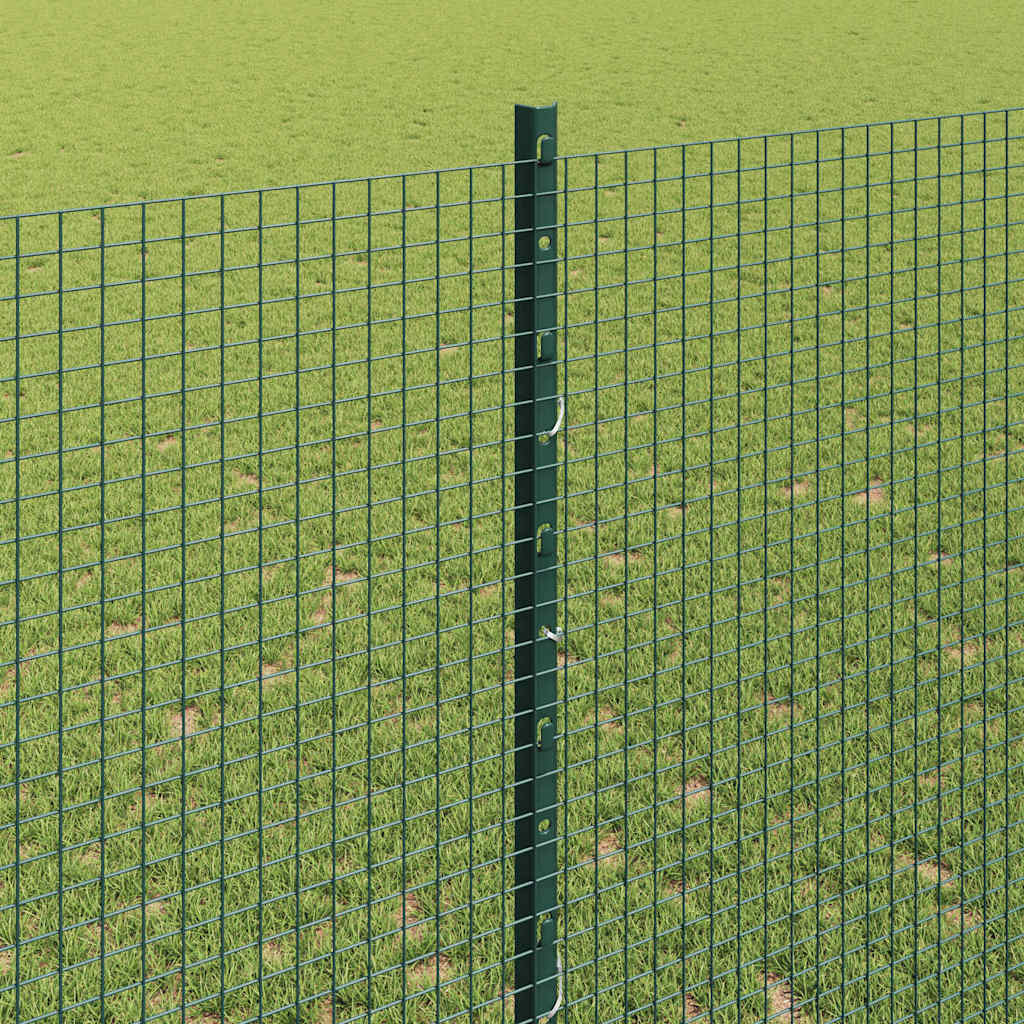 Fence with Post Green 1.4 x 10 m Steel and PVC