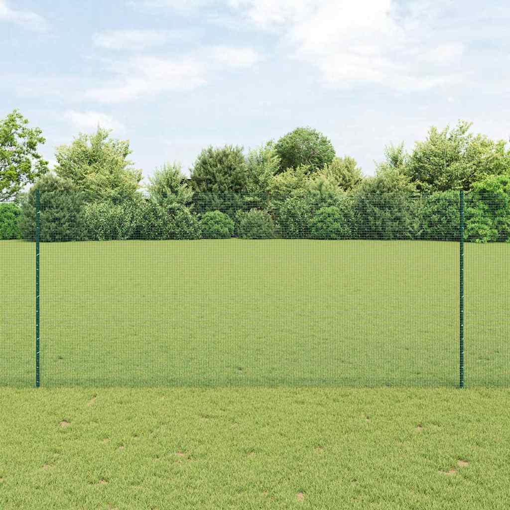 Fence with Post Green 1.4 x 10 m Steel and PVC