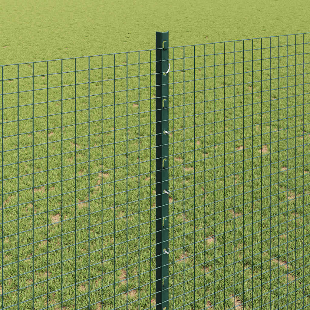 Fence with Post Green 1.4 x 10 m Steel and PVC