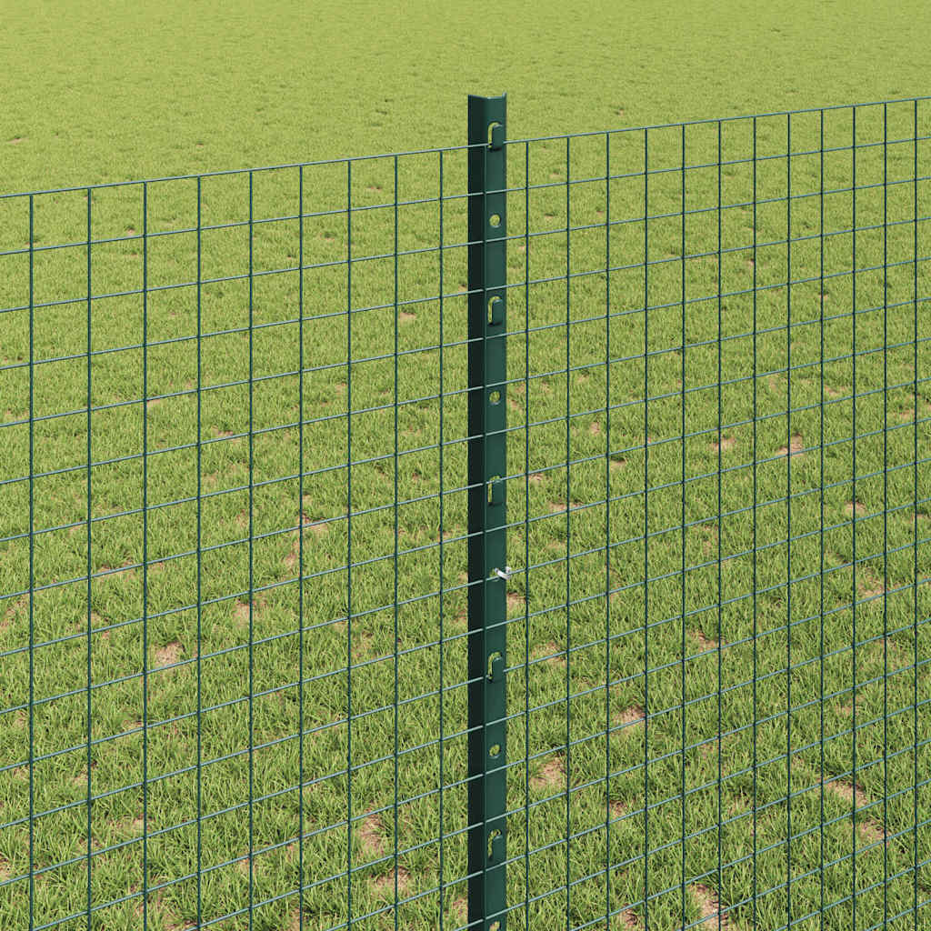 Fence with Post Green 1.4 x 10 m Steel and PVC
