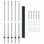 Fence with Post Green 1.5 x 10 m Steel and PVC