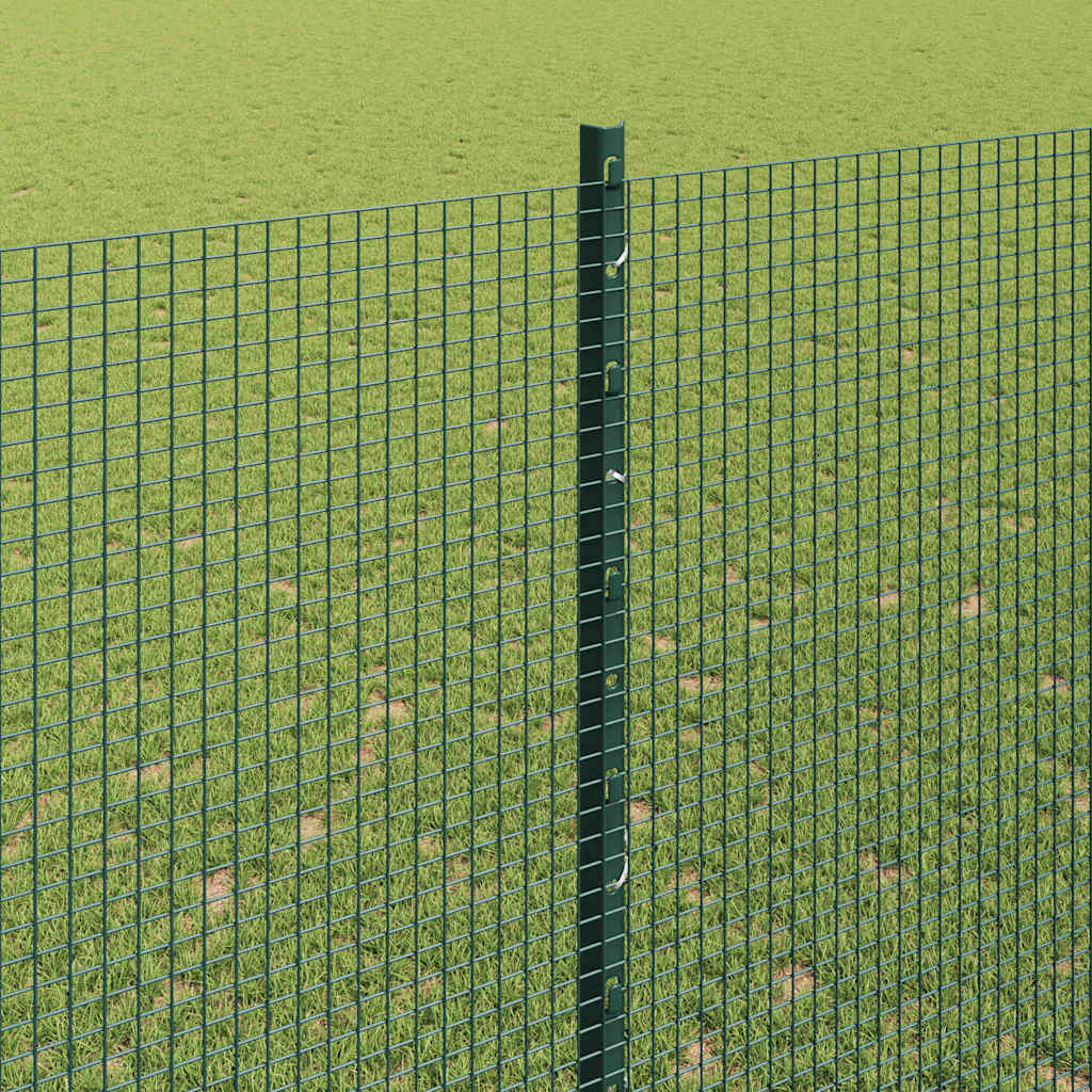 Fence with Post Green 1.6 x 10 m Steel and PVC