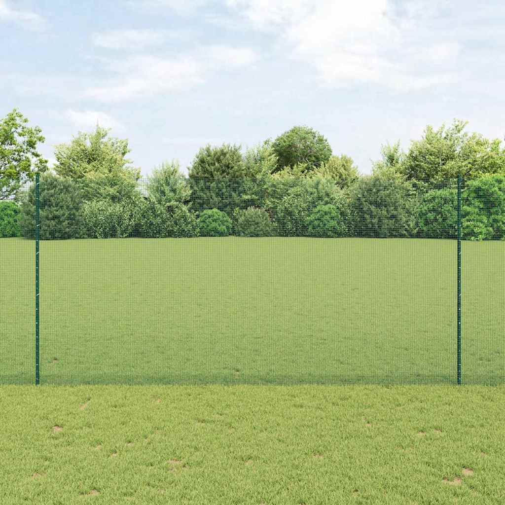 Fence with Post Green 1.6 x 10 m Steel and PVC