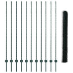 Fence with Post Green 1.6 x 25 m Steel and PVC