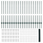 Fence with Post Green 1 x 50 m Steel and PVC