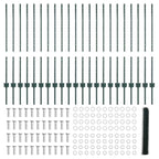 Fence with Post Green 1 x 50 m Steel and PVC