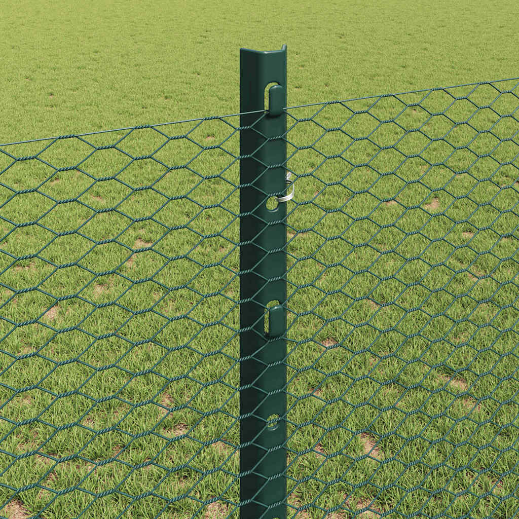 Fence with Post Green 1.2 x 50 m Steel and PVC