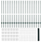 Fence with Post Green 1.2 x 50 m Steel and PVC