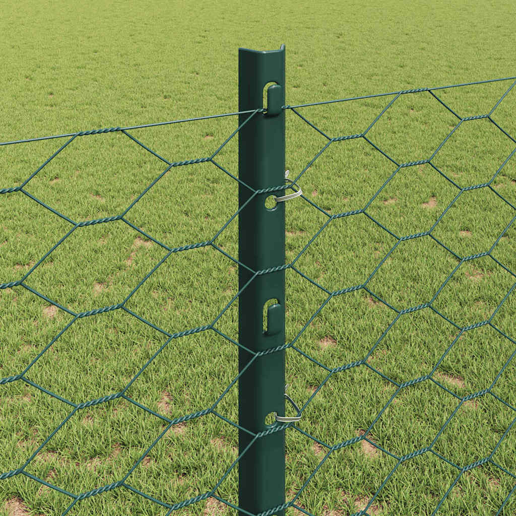 Fence with Post Green 1.2 x 50 m Steel and PVC