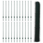 Fence with Post Green 1.2 x 50 m Steel and PVC