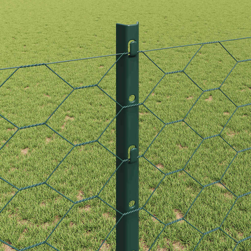 Fence with Post Green 1.2 x 50 m Steel and PVC