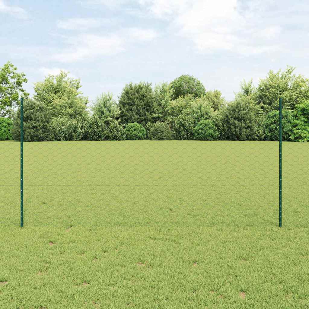 Fence with Post Green 1.2 x 50 m Steel and PVC