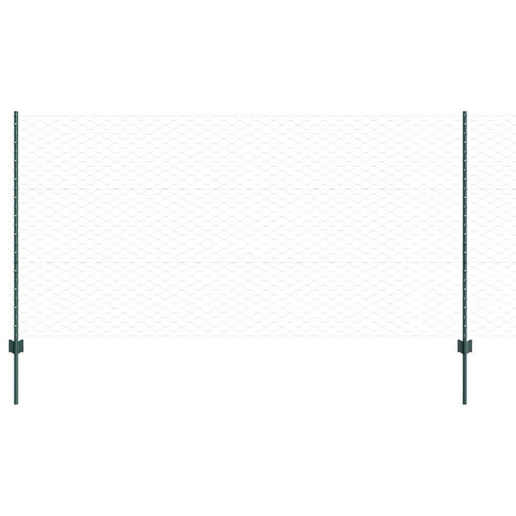 Fence with Post Green 1.2 x 50 m Steel and PVC