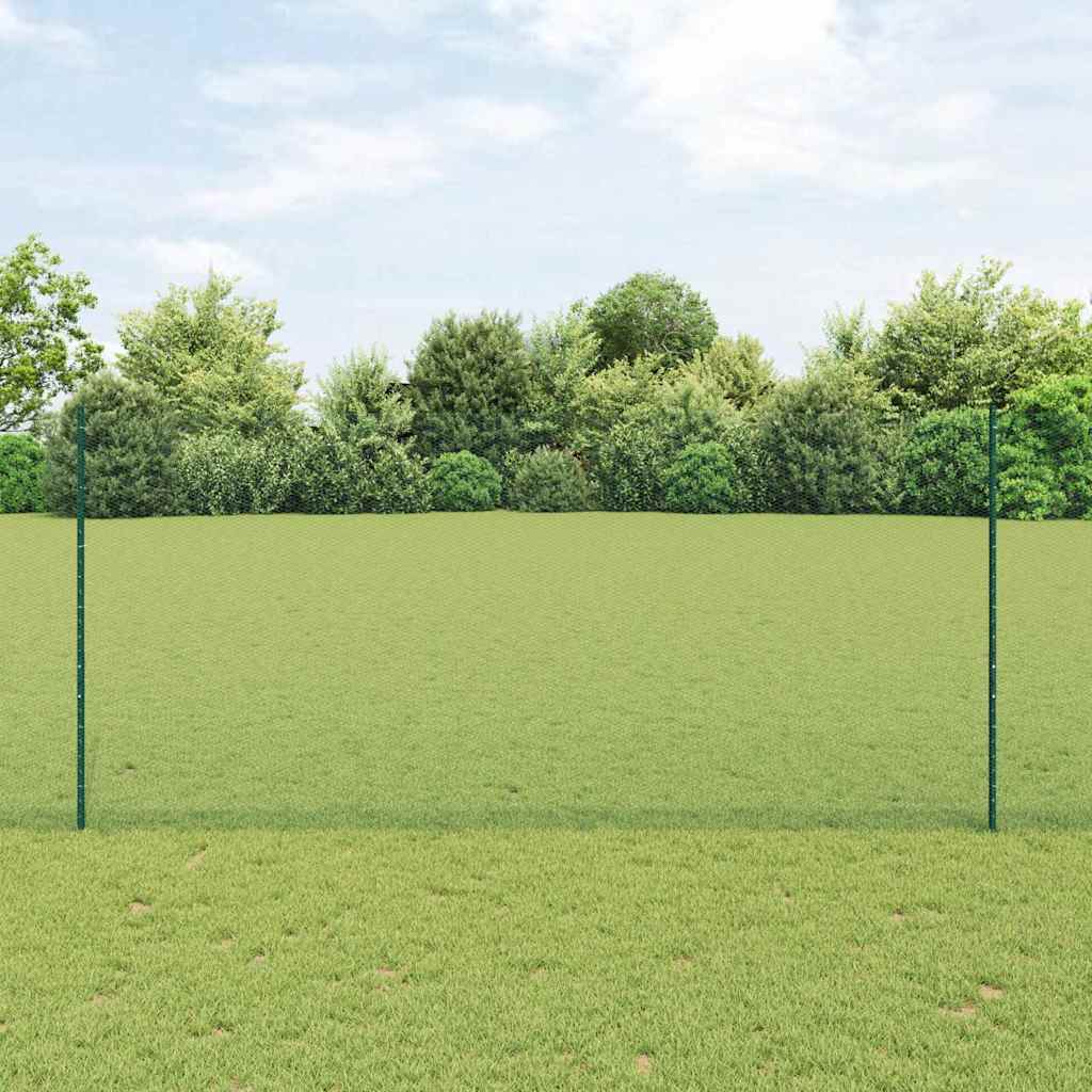 Fence with Post Green 1.4 x 50 m Steel and PVC