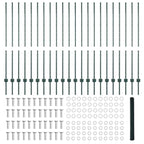 Fence with Post Green 1.4 x 50 m Steel and PVC
