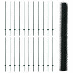 Fence with Post Green 1.4 x 50 m Steel and PVC