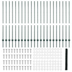 Fence with Post Green 1.4 x 50 m Steel and PVC