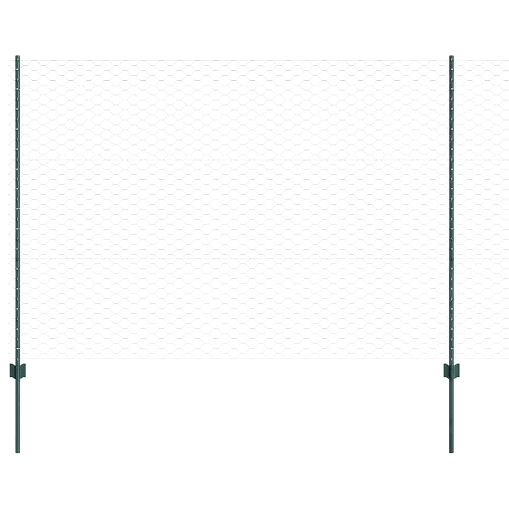 Fence with Post Green 1.5 x 50 m Steel and PVC